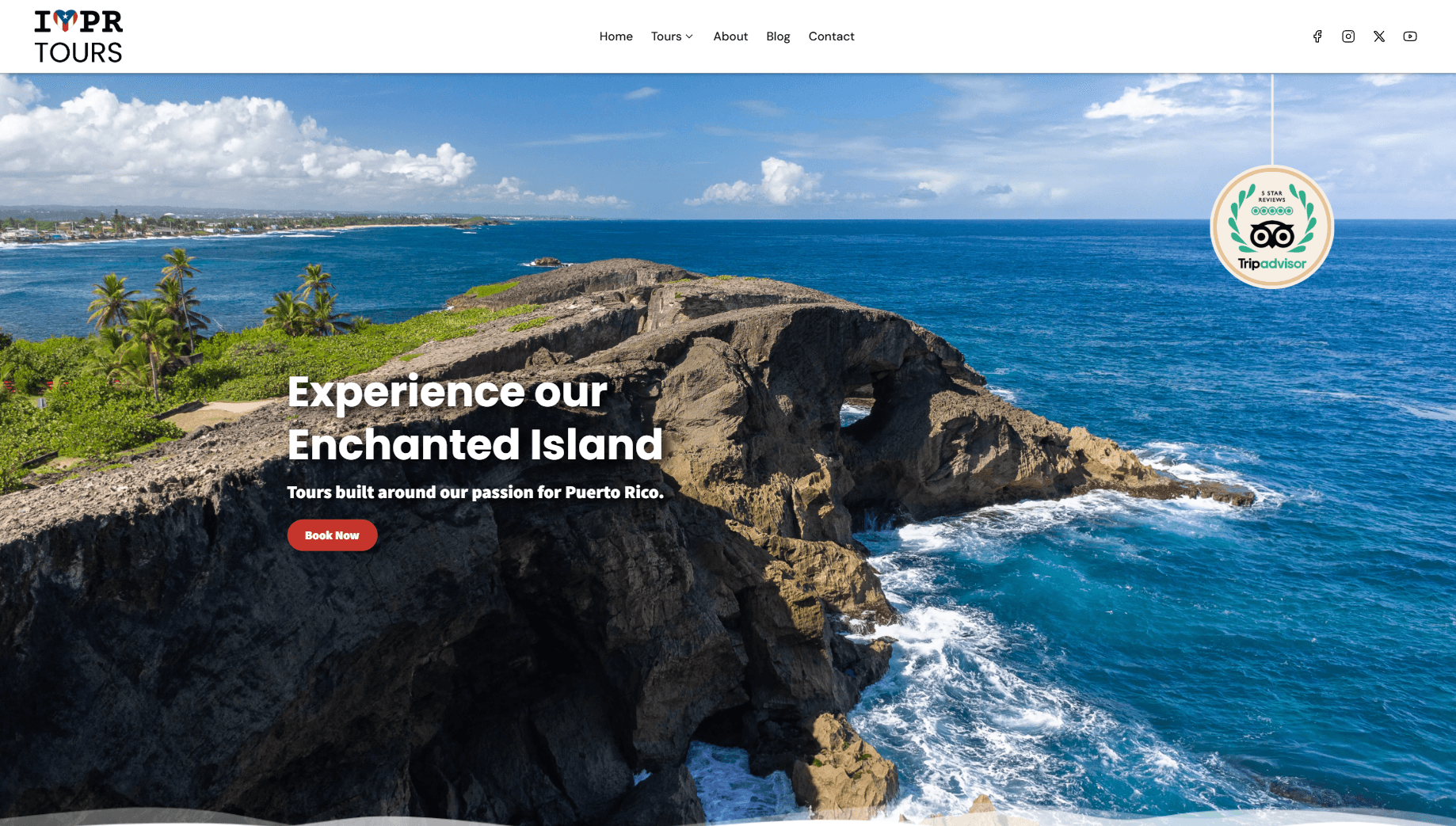 I Heart PR Tours website shown in a browser